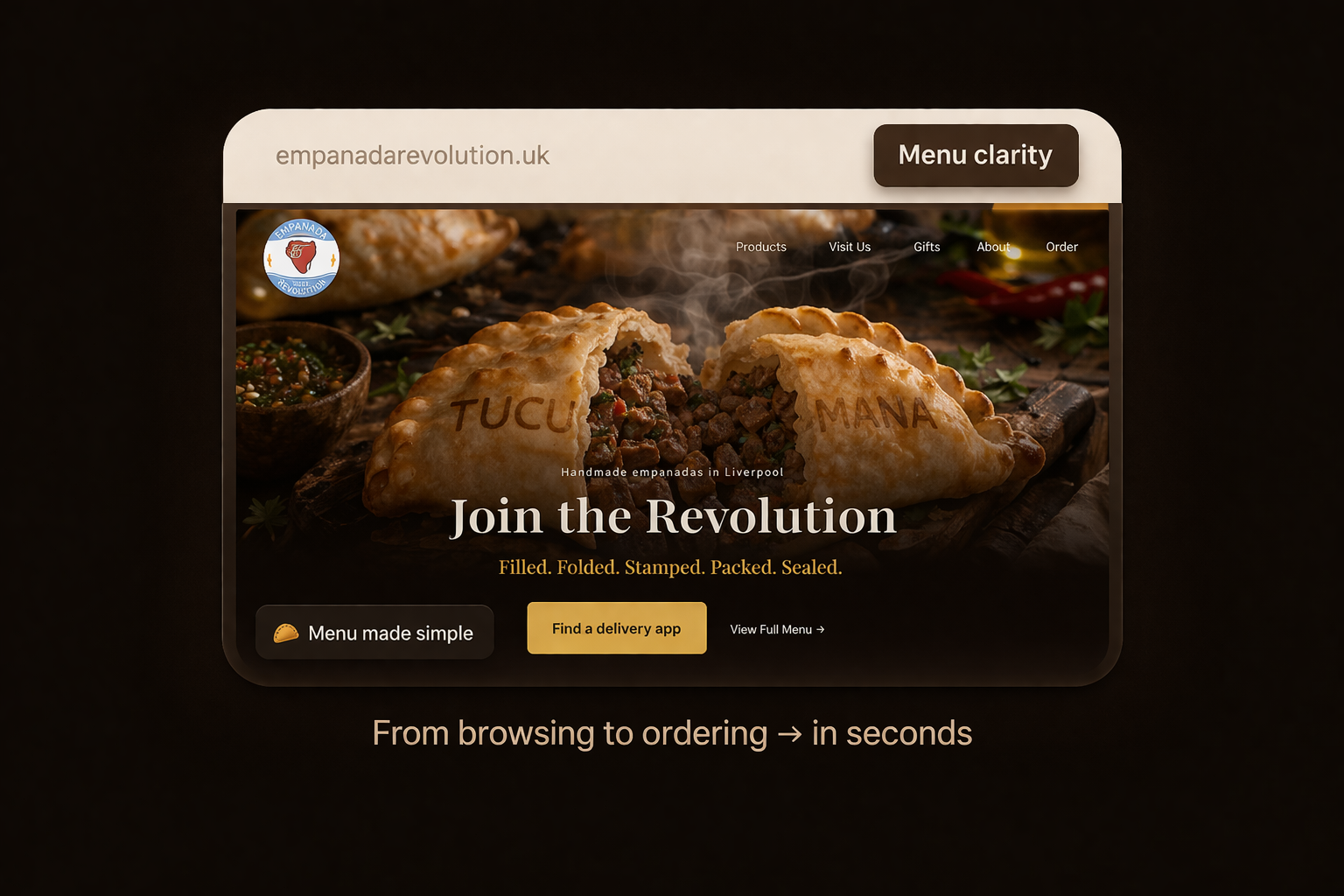 Empanada Revolution website example