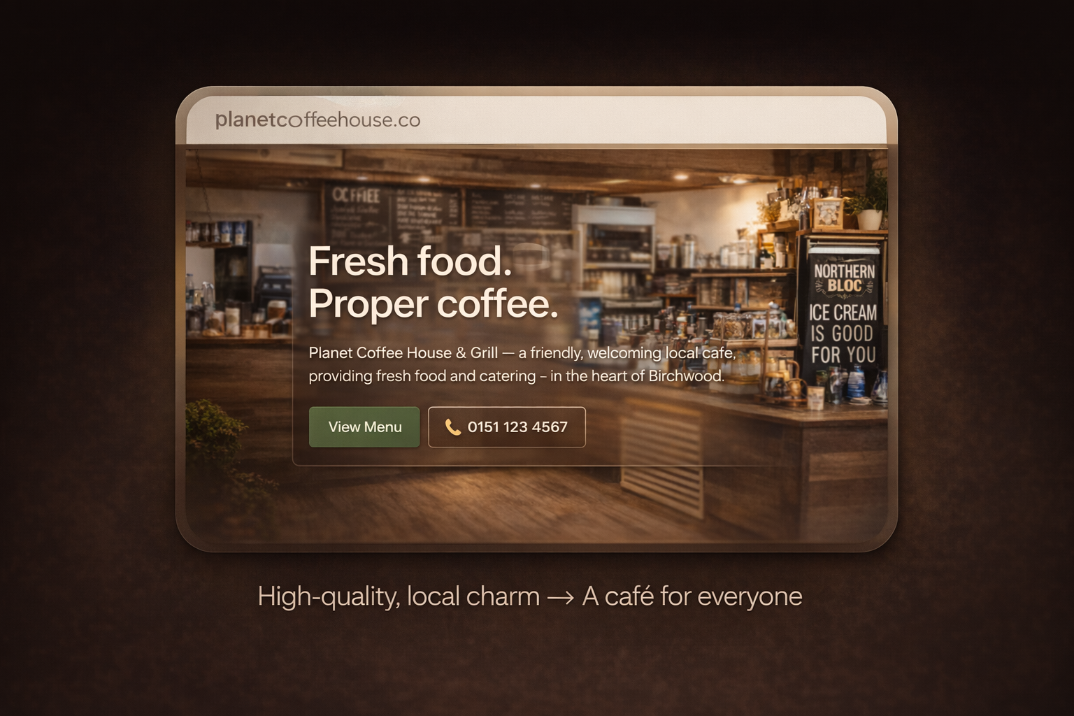 Planet Catering website example